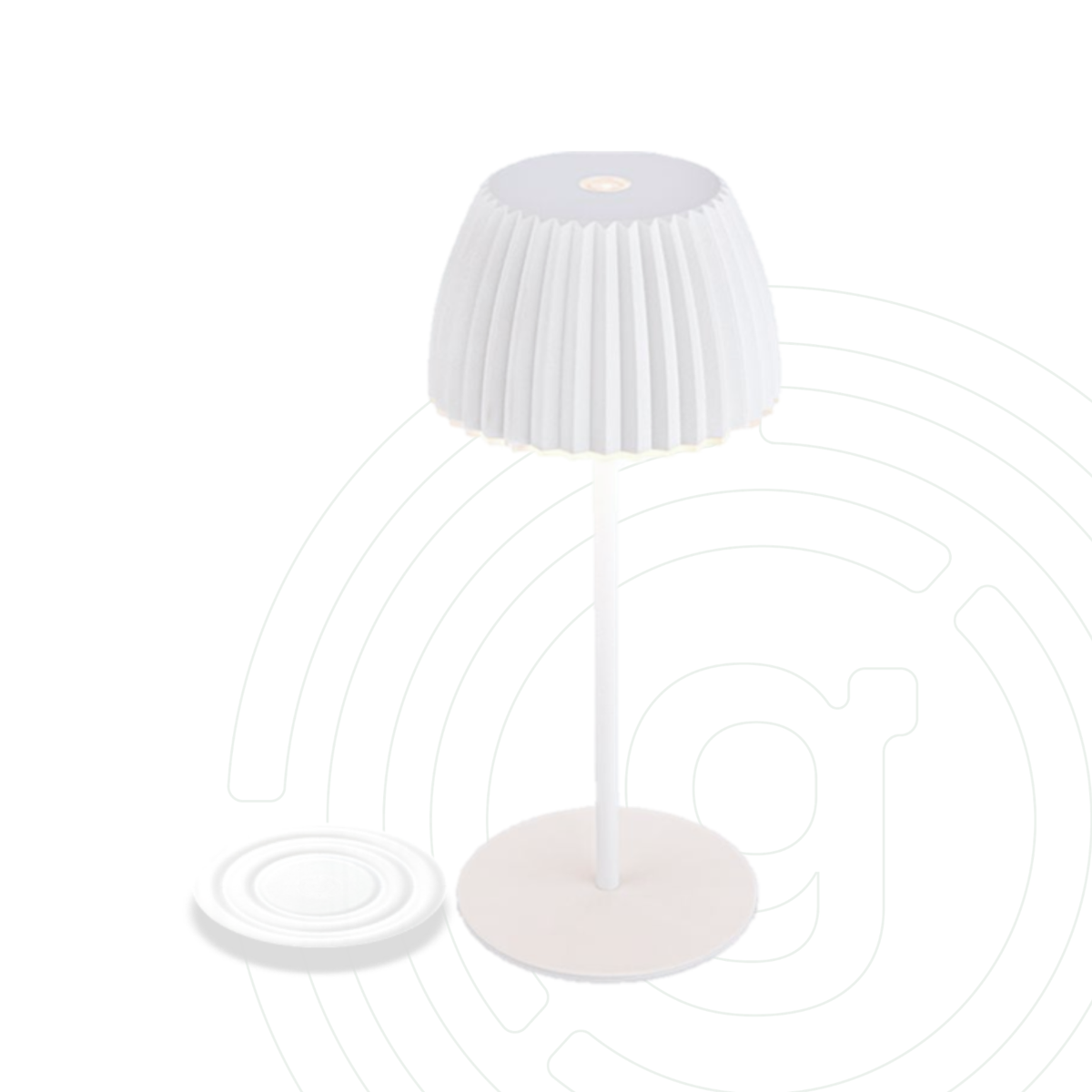 Lámpara de mesa de diseño blanca, incluye MagUp Pad S blanco