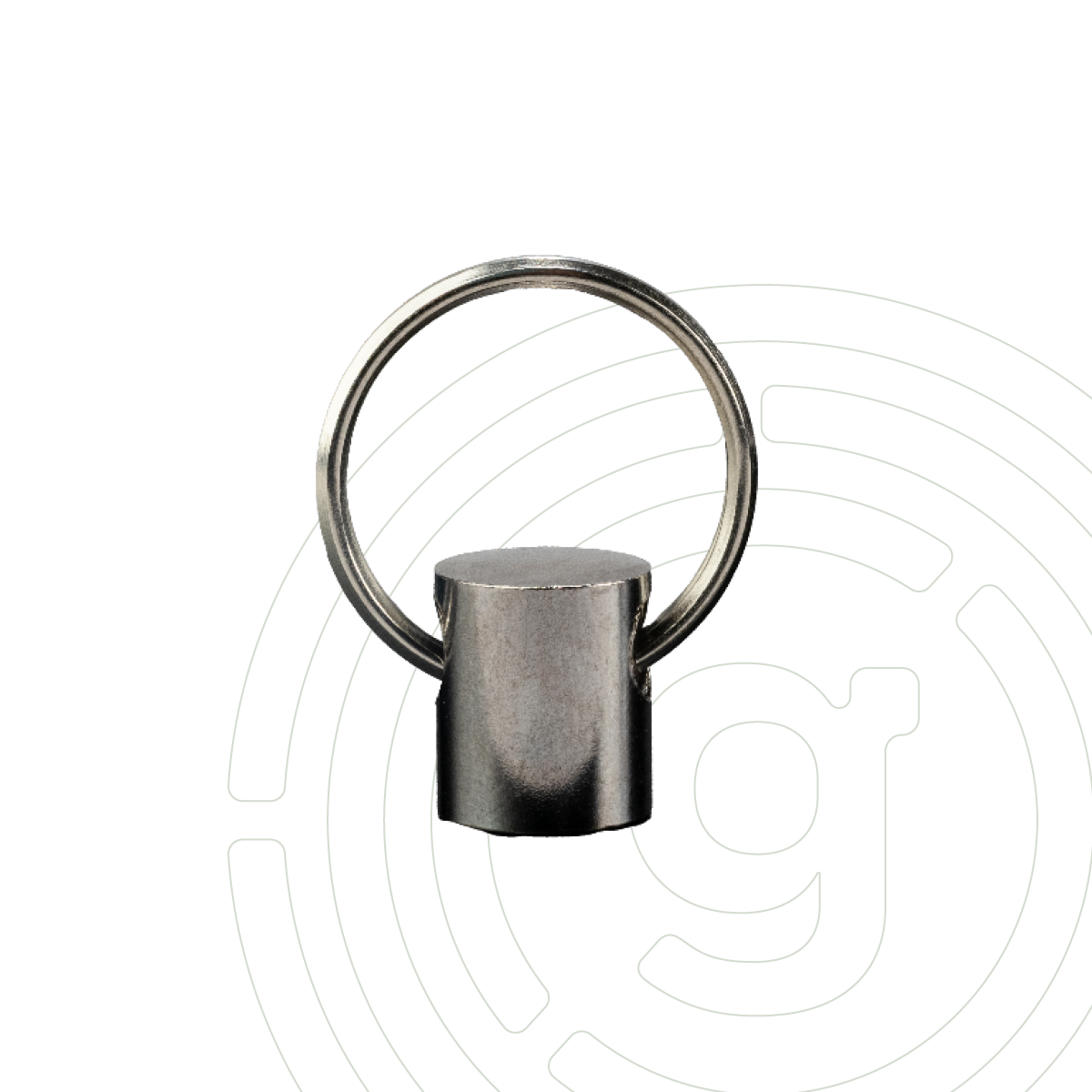 Porte-clés magnétiques argentés, avec coussinets, taille S, noirs