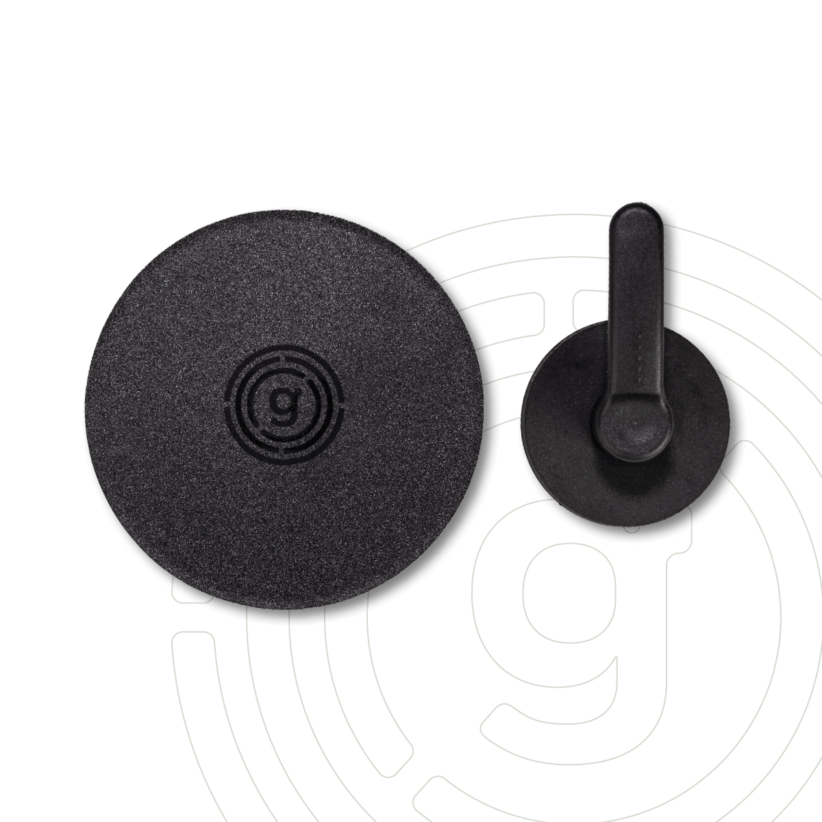 Crochet magnétique « HOOK » avec support métallique noir Ø 8,0 cm et adhésif 3M VHB™