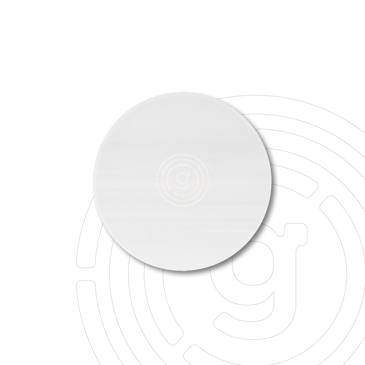 Plaque métallique Ø 8,0 cm avec dos adhésif 3M VHB™, blanche