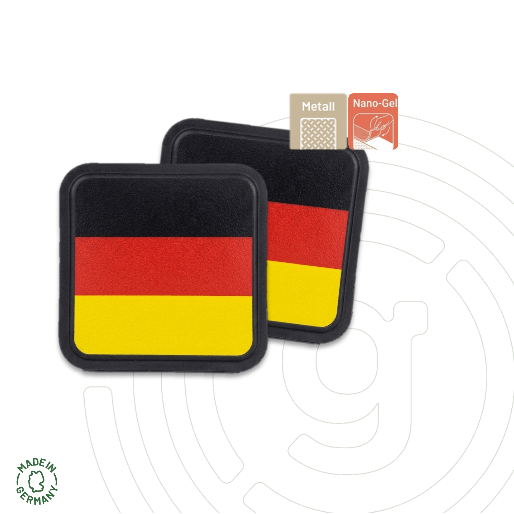 gelmags® Nano-Gel-Untersetzer 2.0 eckig Deutschland Edition 2er-Set in schwarz, rot und gold