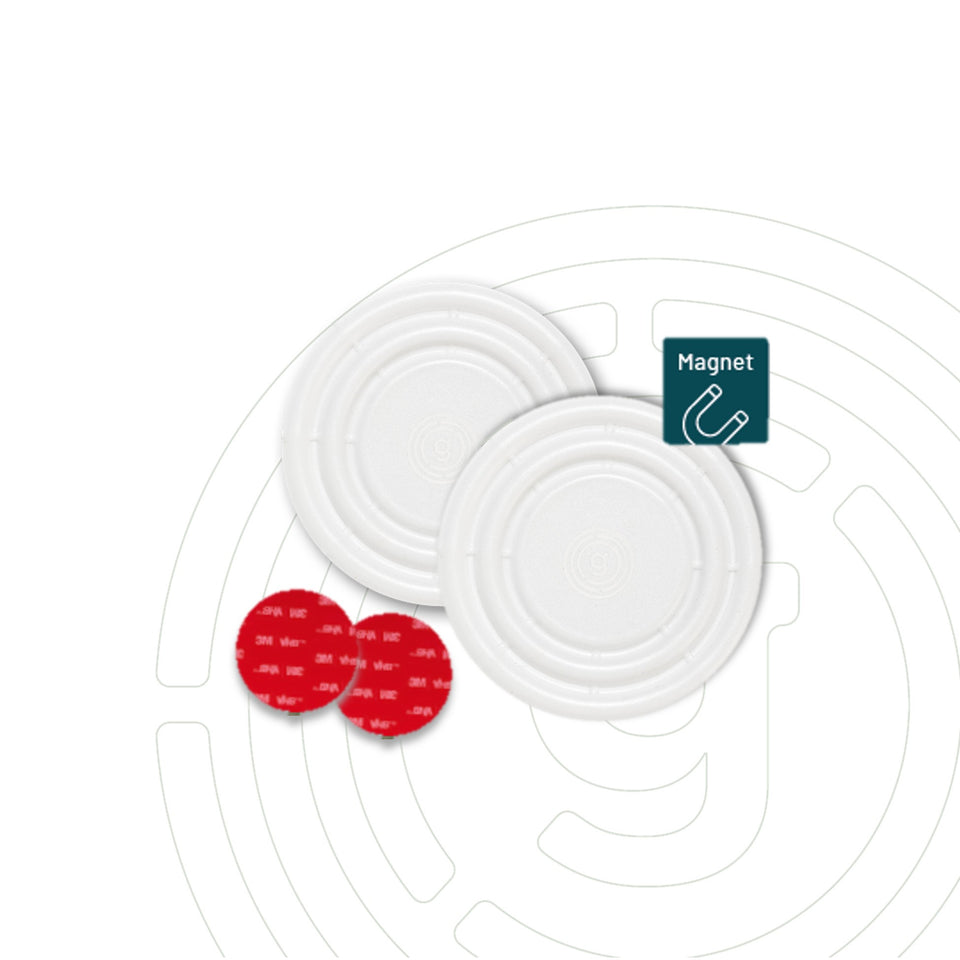 gelmags® MagUp-Pad S 2er-Set in weiß zur magnetischen Befestigung von Gläsern und Tassen