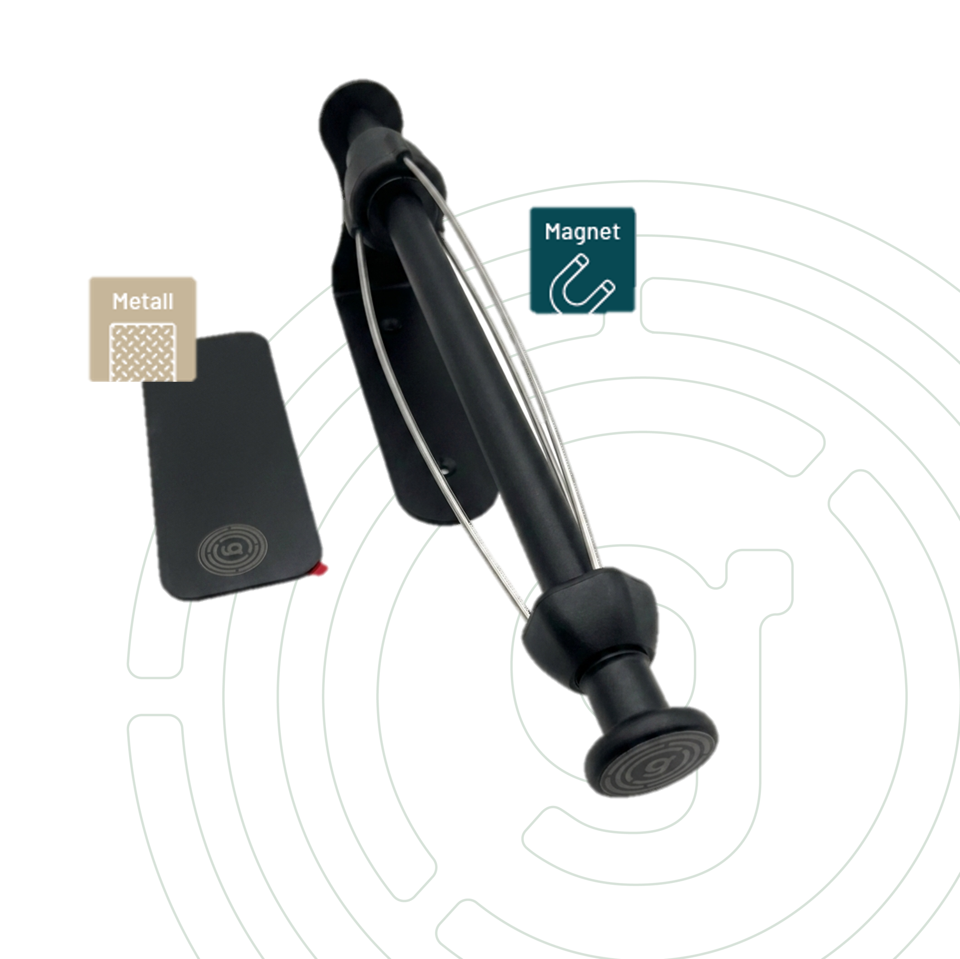 Magnet-Küchenrollenhalter inkl. Metall-Leiste, schwarz