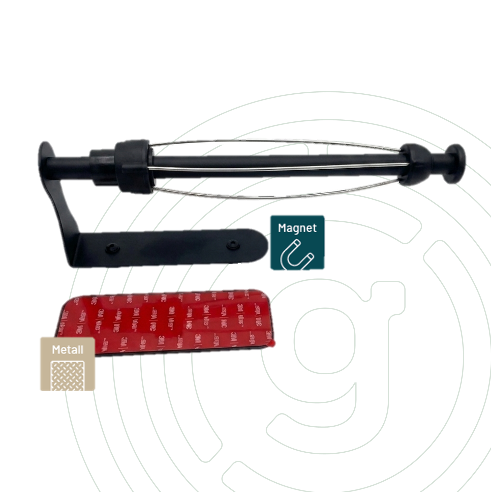 Magnet-Küchenrollenhalter inkl. Metall-Leiste, schwarz