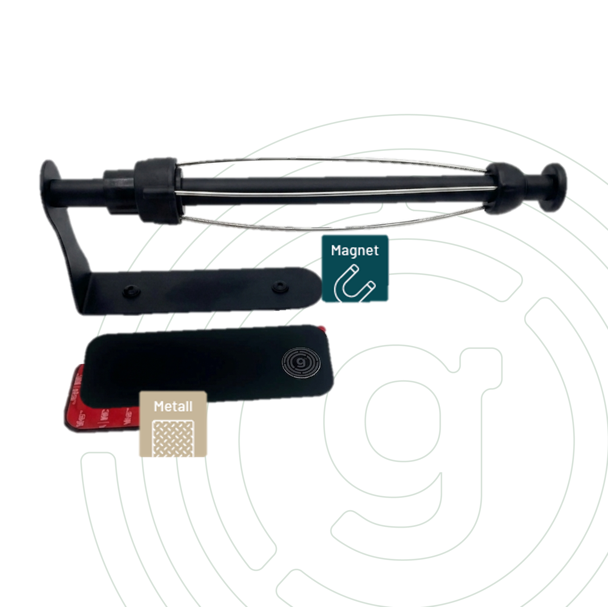 Magnet-Küchenrollenhalter inkl. Metall-Leiste, schwarz