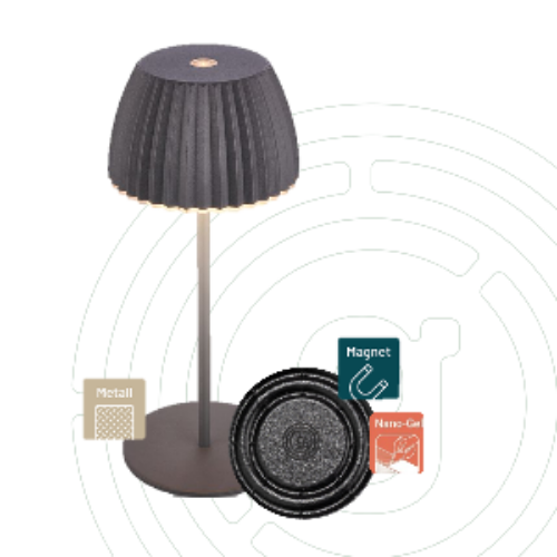 gelmags® Design-Tischleuchte in anthrazit inklusive MagUp-Pad S schwarz, Produktansicht
