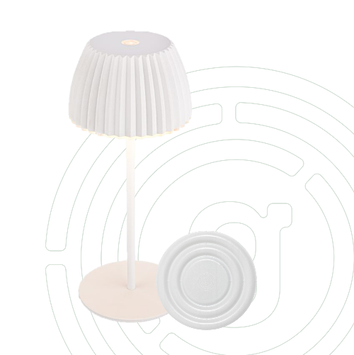 gelmags® Design-Tischleuchte in weiß inklusive MagUp-Pad S, Detailansicht